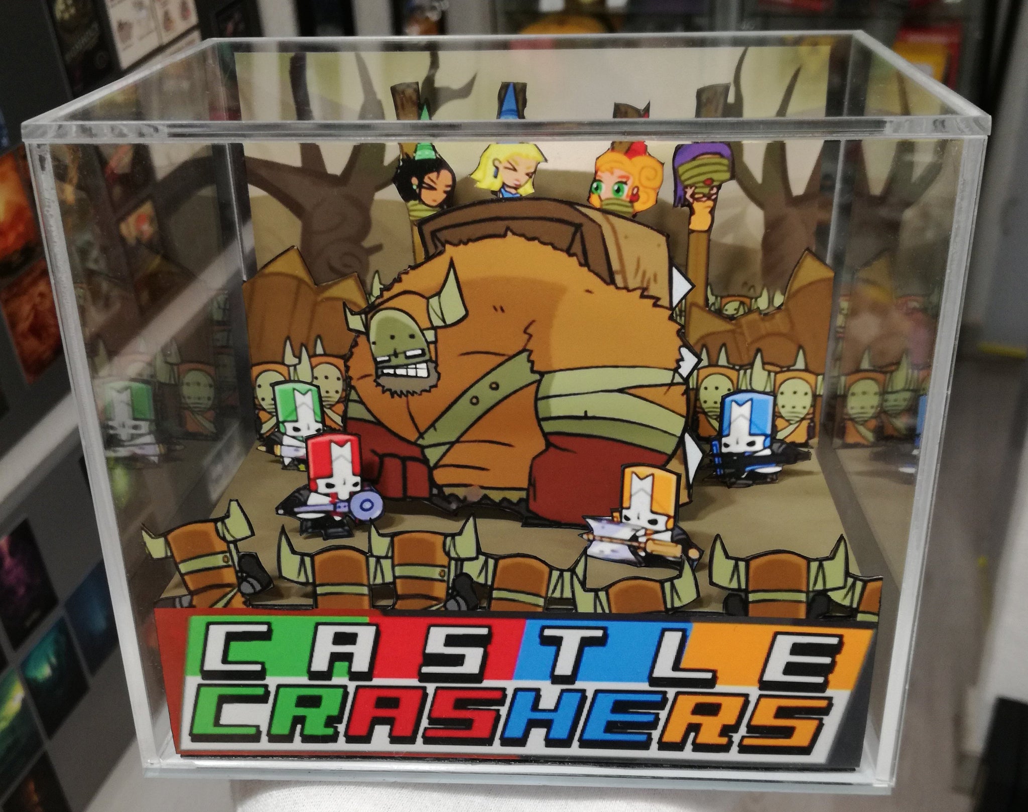 Castle Crashers Diorama Cube: Fighting Giant Bat Video Game 