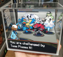 Load image into Gallery viewer, Pokemon White/Black Team Plasma N Battle Cubic Diorama