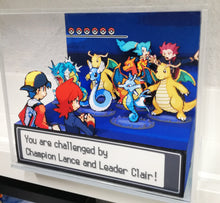 Load image into Gallery viewer, Pokemon Soul Silver/Heart Gold Lance and Clair Battle Cubic Diorama