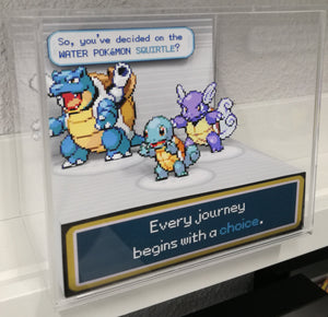 Pokemon Fire Red Evolution Squirtle Cubic Diorama