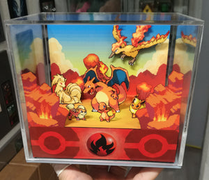 Pokemon Home Fire Cubic Diorama