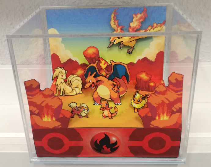 Pokemon Home Fire Cubic Diorama