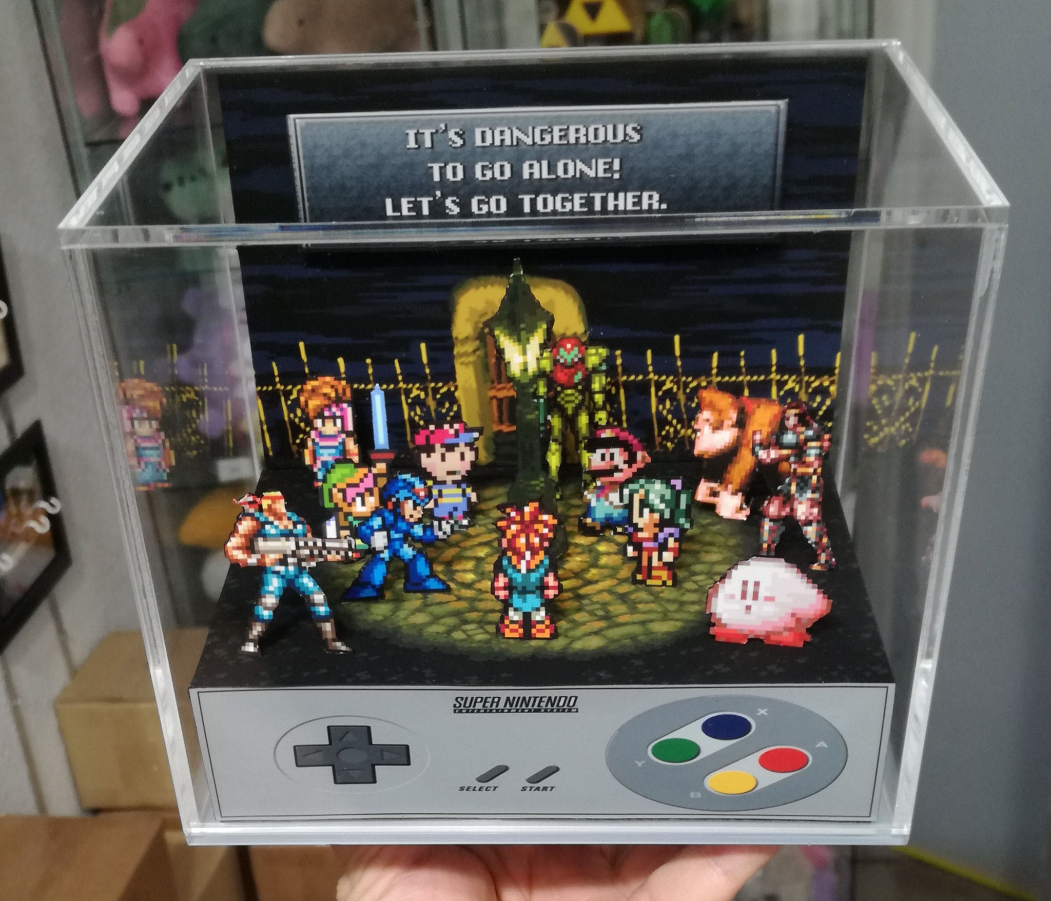 Super Mario World- Geekrama diorama cubo Super Nintendo snes