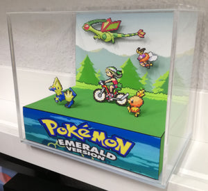 Pokemon Emerald Version 3D Diorama Cube 