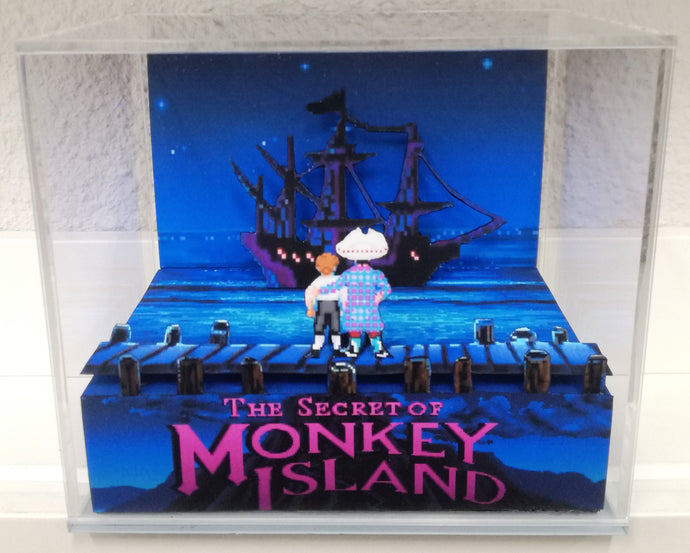 Monkey Island Guybrush and Stan Cubic Diorama