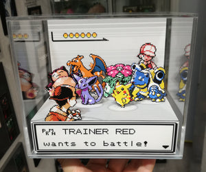 Pokemon Silver/Gold RED Battle Cubic Diorama