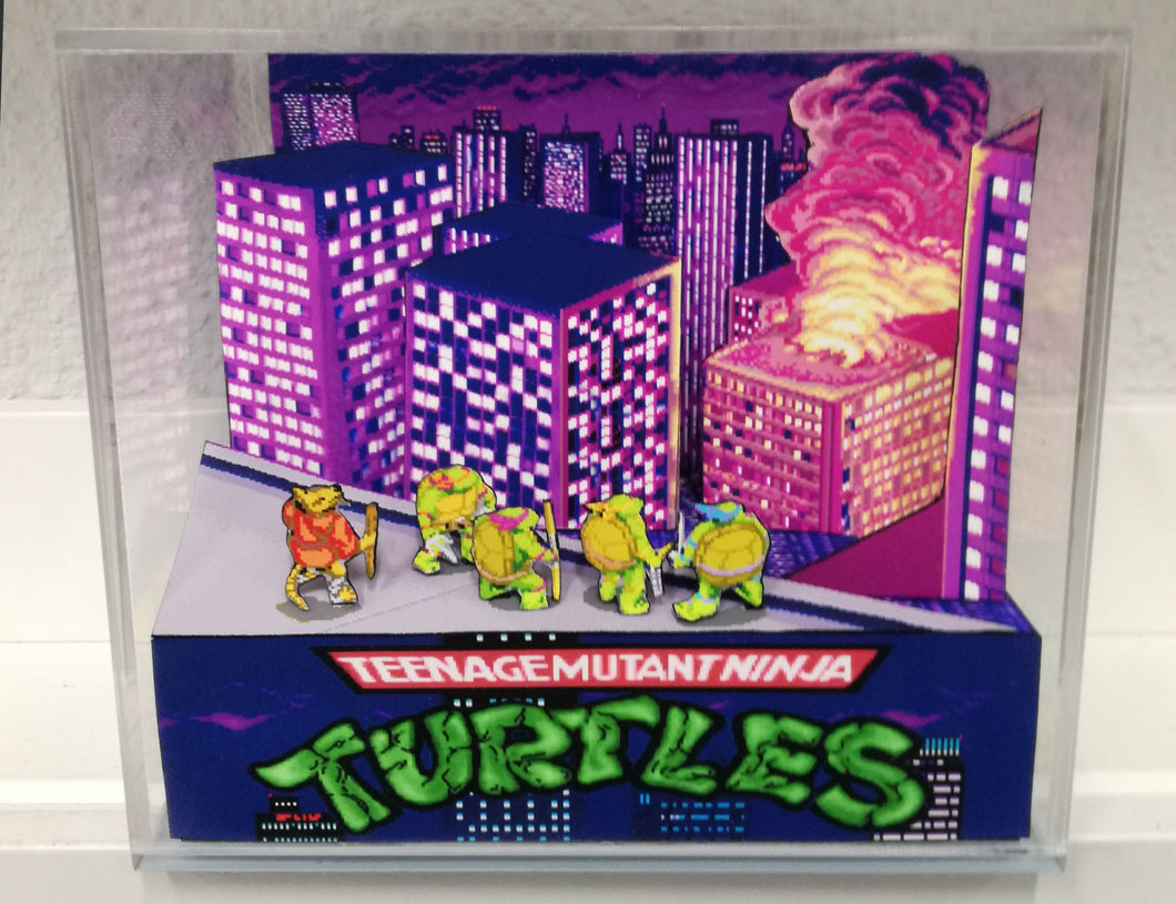 Teenage Mutant Ninja Turtles Arcade Intro Cubic Diorama