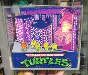 Teenage Mutant Ninja Turtles Arcade Intro Cubic Diorama