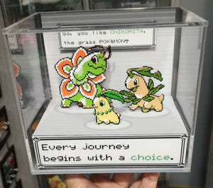 Pokemon Evolution Chikorita Cubic Diorama