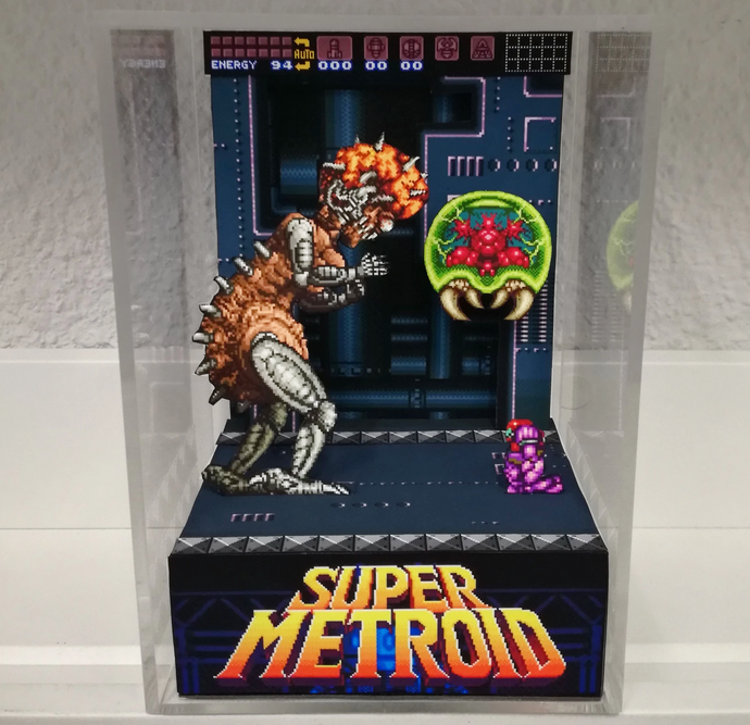 Super Metroid Mother Brain Cubic Diorama