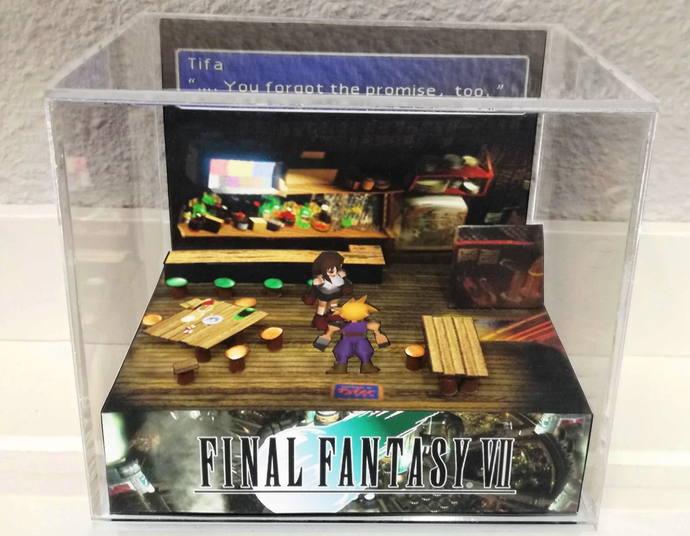 Final Fantasy VII Tifa and Cloud Cubic Diorama