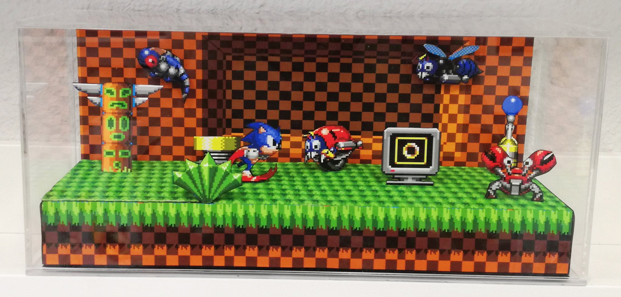 Diorama Sonic in Green Hill 3D model 3D printable